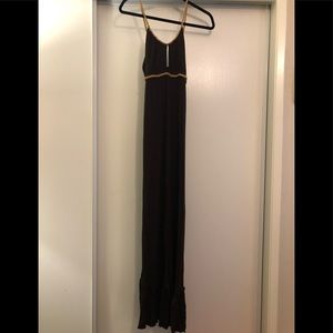 Rantee brown dress with braided straps and keyhole